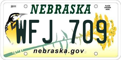 NE license plate WFJ709
