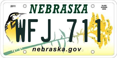 NE license plate WFJ711