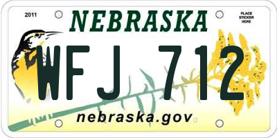 NE license plate WFJ712