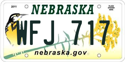 NE license plate WFJ717