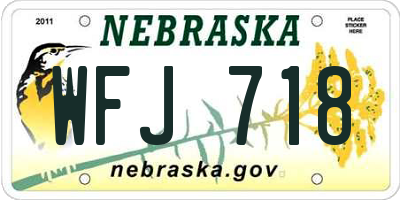 NE license plate WFJ718