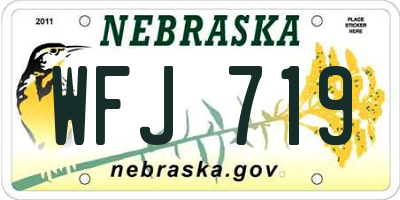 NE license plate WFJ719