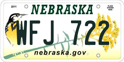 NE license plate WFJ722