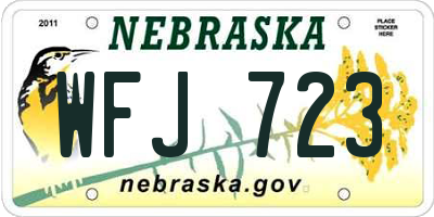 NE license plate WFJ723