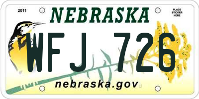 NE license plate WFJ726