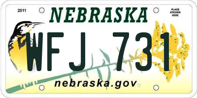 NE license plate WFJ731
