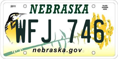 NE license plate WFJ746