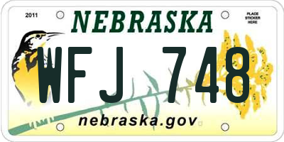 NE license plate WFJ748