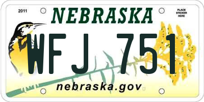 NE license plate WFJ751