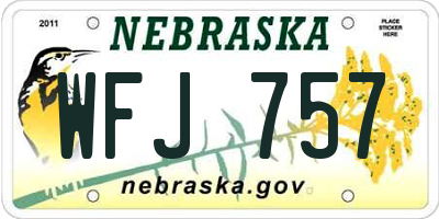 NE license plate WFJ757