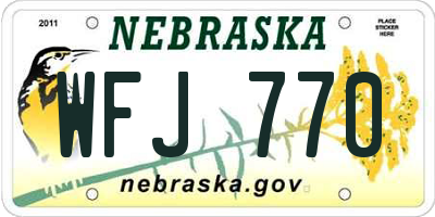 NE license plate WFJ770