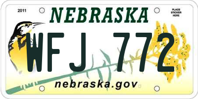 NE license plate WFJ772