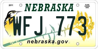 NE license plate WFJ773