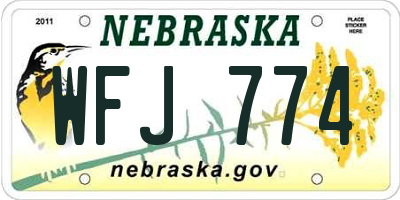 NE license plate WFJ774