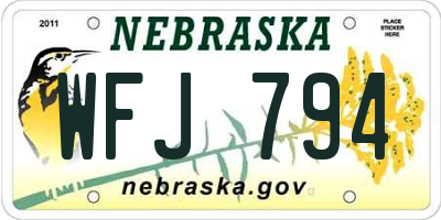 NE license plate WFJ794