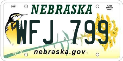 NE license plate WFJ799