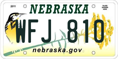 NE license plate WFJ810