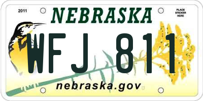 NE license plate WFJ811