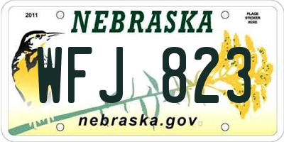 NE license plate WFJ823