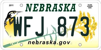 NE license plate WFJ873
