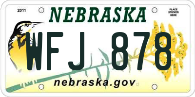 NE license plate WFJ878