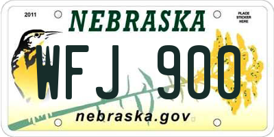 NE license plate WFJ900
