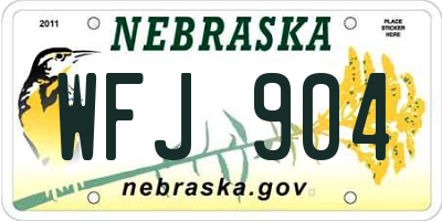 NE license plate WFJ904