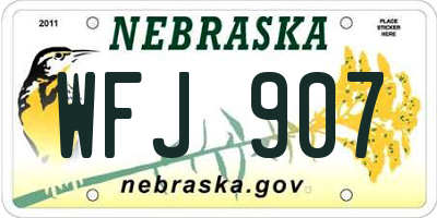 NE license plate WFJ907