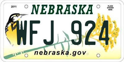 NE license plate WFJ924