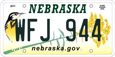 NE license plate WFJ944