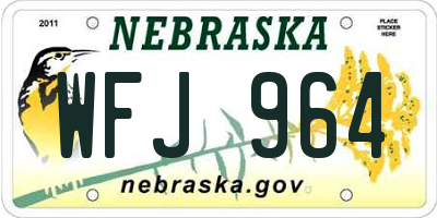 NE license plate WFJ964