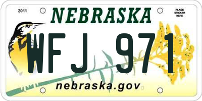 NE license plate WFJ971