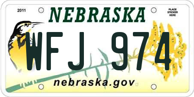 NE license plate WFJ974