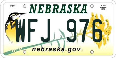 NE license plate WFJ976