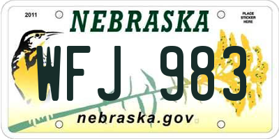 NE license plate WFJ983