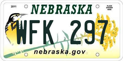 NE license plate WFK297