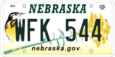 NE license plate WFK544