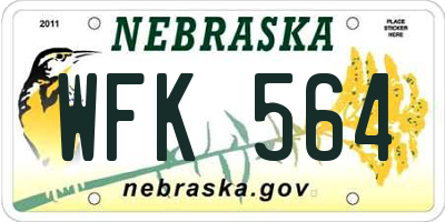 NE license plate WFK564