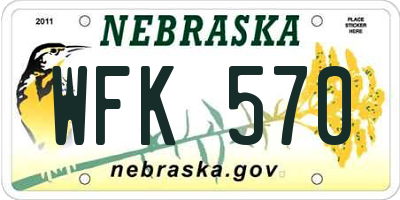 NE license plate WFK570