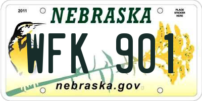 NE license plate WFK901