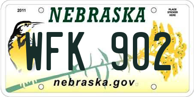 NE license plate WFK902