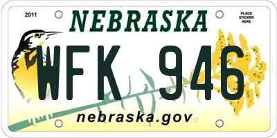 NE license plate WFK946