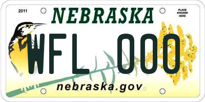 NE license plate WFL000