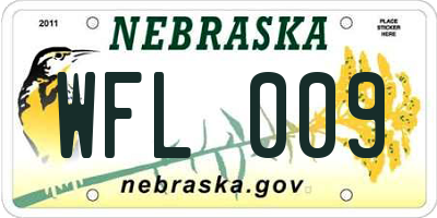 NE license plate WFL009