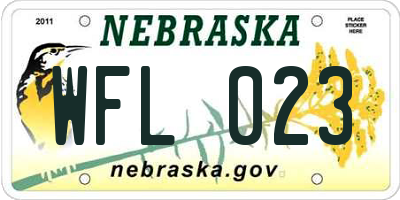 NE license plate WFL023