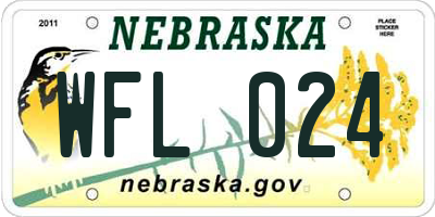 NE license plate WFL024