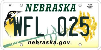 NE license plate WFL025