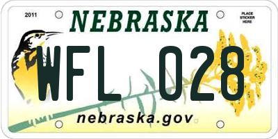 NE license plate WFL028