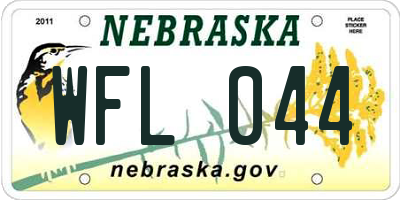 NE license plate WFL044