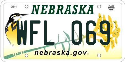 NE license plate WFL069
